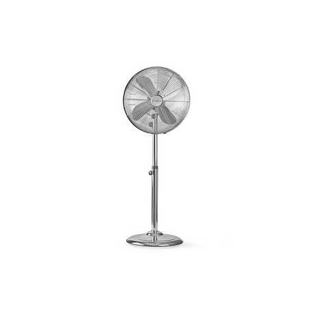 Staande Ventilator | Diameter: 400 mm | 3 Snelheden | Zwenkfunctie | 50 W | Verstelbare hoogte | Nee | Chroom