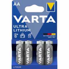 Lithium Batterij AA | 1.5 V DC | 2900 mAh | 4-Blisterkaart | Grijs / Zilver