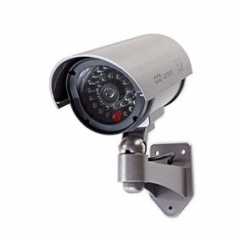 Dummy Beveiligingscamera | Bullet | IP44 | Batterij Gevoed | Buiten | Inclusief muurbeugel | Grijs