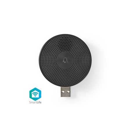 SmartLife Gong | Wi-Fi | Accessoire voor: WIFICDP10GY | USB Gevoed | 4 geluiden | 5 V DC | Instelbaar volume | Zwart