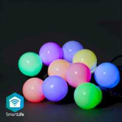 SmartLife Decoratieve LED | Feestverlichting | Wi-Fi | RGB | 10 LED's | 9.00 m | Android™ / IOS | Diameter bulb: 50 mm