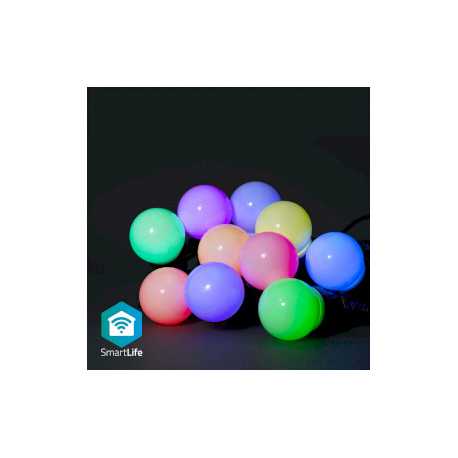 SmartLife Decoratieve Verlichting | Feestverlichting | Wi-Fi | RGB / Wit | 10 LED's | 9.00 m | Android™ | Diameter bulb: 50 mm
