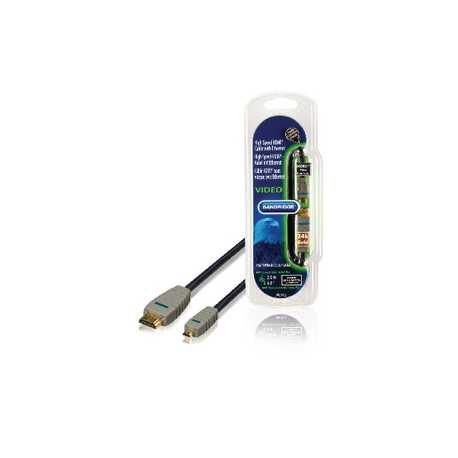 High Speed HDMI kabel met Ethernet HDMI-Connector - HDMI Micro-Connector Male 2.00 m Blauw