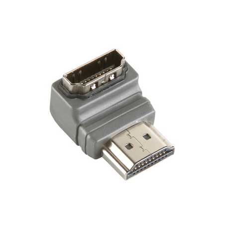 High Speed HDMI met Ethernet Adapter 90° Haaks HDMI-Connector - HDMI Female Grijs