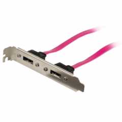 SATA 3 Gb/s Kabel Intern 2x SATA 7-Pins Female - 2x SATA 7-Pins Beugel 0.50 m Rood