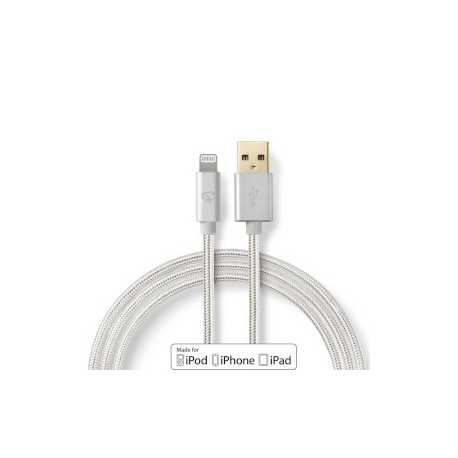 Lightning Kabel | USB 2.0 | Apple Lightning 8-Pins | USB-A Male | 480 Mbps | Verguld | 1.00 m | Rond | Gevlochten / Nylon | Alum