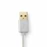 Lightning Kabel | USB 2.0 | Apple Lightning 8-Pins | USB-A Male | 480 Mbps | Verguld | 3.00 m | Rond | Gevlochten / Nylon | Alum