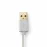USB-Kabel | USB 2.0 | USB-A Male | USB Micro-B Male | 10 W | 480 Mbps | Verguld | 3.00 m | Rond | Gevlochten / Nylon | Aluminium