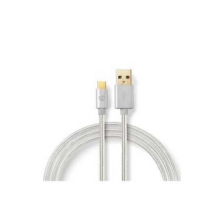 USB-Kabel | USB 2.0 | USB-A Male | USB-C™ Male | 15 W | 480 Mbps | Verguld | 1.00 m | Rond | Gevlochten / Nylon | Aluminium | Co