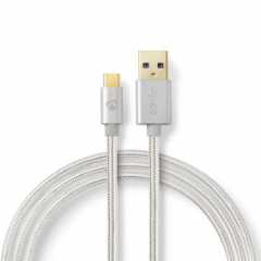 USB-Kabel | USB 3.2 Gen 1 | USB-A Male | USB-C™ Male | 15 W | 5 Gbps | Verguld | 2.00 m | Rond | Gevlochten / Nylon | Aluminium 