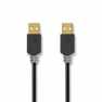 USB-Kabel | USB 2.0 | USB-A Male | USB-A Male | 480 Mbps | Verguld | 2.00 m | Rond | PVC | Antraciet | Doos