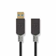 USB-Kabel | USB 3.2 Gen 1 | USB-A Male | USB-A Female | 5 Gbps | Verguld | 2.00 m | Rond | PVC | Antraciet | Doos