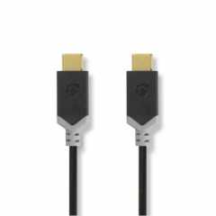 USB-Kabel | USB 3.2 Gen 2 | USB-C™ Male | USB-C™ Male | 100 W | 10 Gbps | Verguld | 1.00 m | Rond | PVC | Antraciet | Window Box