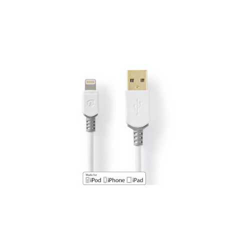 Lightning Kabel | USB 2.0 | Apple Lightning 8-Pins | USB-A Male | 480 Mbps | Verguld | 2.00 m | Rond | PVC | Grijs / Wit | Doos