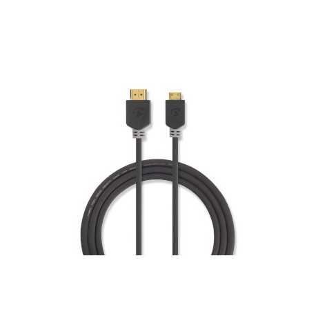 High Speed ​​HDMI™-Kabel met Ethernet | HDMI™ Connector | HDMI™ Mini-Connector | 4K@60Hz | 18 Gbps | 2.00 m | Rond | PVC | Antra