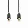 Stereo-Audiokabel | 3,5 mm Male | 3,5 mm Male | Verguld | 0.50 m | Rond | Antraciet | Window Box