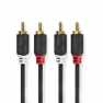 Stereo-Audiokabel | 2x RCA Male | 2x RCA Male | Verguld | 3.00 m | Rond | Antraciet | Doos