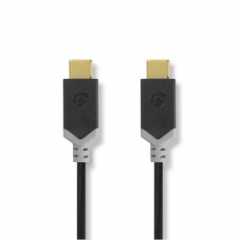 USB-Kabel | USB 3.2 Gen 1 | USB-C™ Male | USB-C™ Male | 60 W | 4K@60Hz | 5 Gbps | Verguld | 2.00 m | Rond | PVC | Zwart | Doos