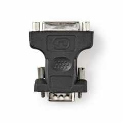 VGA-Adapter | VGA Male | DVI-I 24+5-Pins Female | Vernikkeld | Recht | ABS / Metaal | Zwart | Polybag