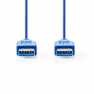 USB-Kabel | USB 3.2 Gen 1 | USB-A Male | USB-A Male | 5 Gbps | Vernikkeld | 2.00 m | Rond | PVC | Blauw | Envelop