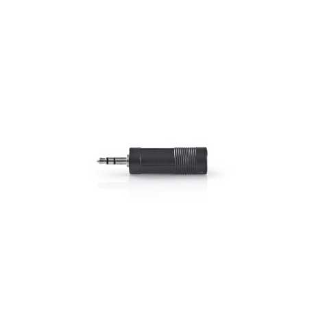 Stereo-Audioadapter | 3,5 mm Male | 6,35 mm Female | Vernikkeld | Recht | ABS | Zwart | 1 Stuks | Doos