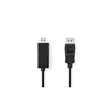 DisplayPort-Kabel | DisplayPort Male | HDMI™ Connector | 4K@30Hz | Vernikkeld | 2.00 m | Rond | PVC | Zwart | Doos