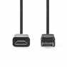 DisplayPort-Kabel | DisplayPort Male | HDMI™ Connector | 4K@30Hz | Vernikkeld | 2.00 m | Rond | PVC | Zwart | Doos