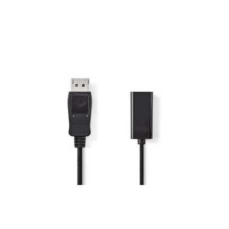 DisplayPort-Kabel | DisplayPort Male | HDMI™ Output | 4K@30Hz | Vernikkeld | 0.20 m | Rond | PVC | Zwart | Doos