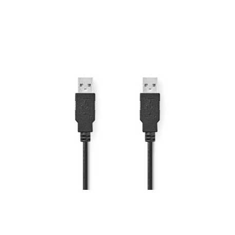 USB-Kabel | USB 2.0 | USB-A Male | USB-A Male | 480 Mbps | Vernikkeld | 2.00 m | Rond | PVC | Zwart | Doos