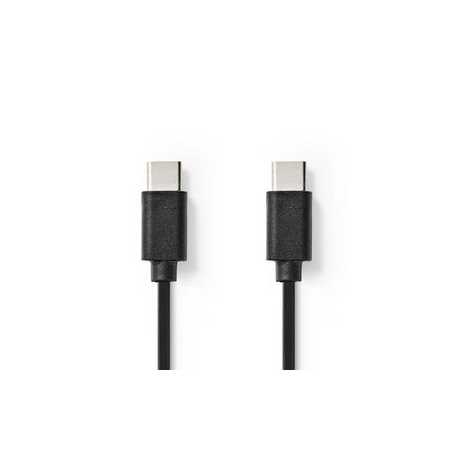 USB-Kabel | USB 2.0 | USB-C™ Male | USB-C™ Male | 60 W | 480 Mbps | Vernikkeld | 1.00 m | Rond | PVC | Zwart | Doos
