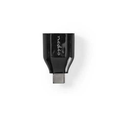 USB-C™ Adapter | USB 3.2 Gen 1 | USB-C™ Male | USB-A Female | 5 Gbps | Rond | Vernikkeld | Zwart | Doos