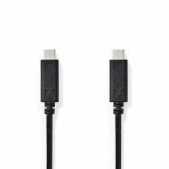 USB-Kabel | USB 3.2 Gen 1 | USB-C™ Male | USB-C™ Male | 60 W | 4K@60Hz | 5 Gbps | Vernikkeld | 1.00 m | Rond | PVC | Zwart | Doo