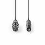 Gebalanceerde Audiokabel | XLR 3-Pins Female | 3,5 mm Male | Vernikkeld | 1.00 m | Rond | PVC | Donkergrijs | Kartonnen Sleeve