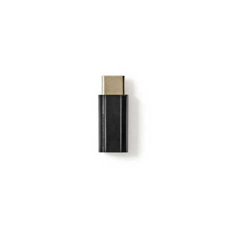 USB-C™ Adapter | USB 2.0 | USB-C™ Male | USB Micro-B Female | 480 Mbps | Rond | Vernikkeld | Zwart | Envelop