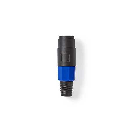 Speaker-Connector | Recht | Male | Vernikkeld | Soldeer | Diameter kabelinvoer: 8.0 mm | ABS | Zwart | 1 Stuks | Polybag