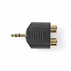 Stereo-Audioadapter | 3,5 mm Male | 2x RCA Female | Verguld | Recht | ABS | Zwart | 10 Stuks | Polybag