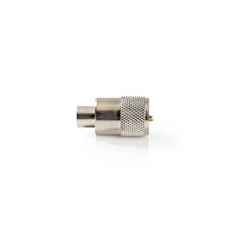 PL259-Connector | Recht | Male | Vernikkeld | 50 Ohm | Soldeer | Diameter kabelinvoer: 6.0 mm | Metaal | Zilver | 25 Stuks | Env
