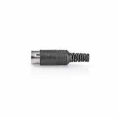 DIN-Connector | Recht | Male | Vernikkeld | Twist-On | Diameter kabelinvoer: 6.0 mm | Polyvinylchloride (PVC) | Zwart | 25 Stuks