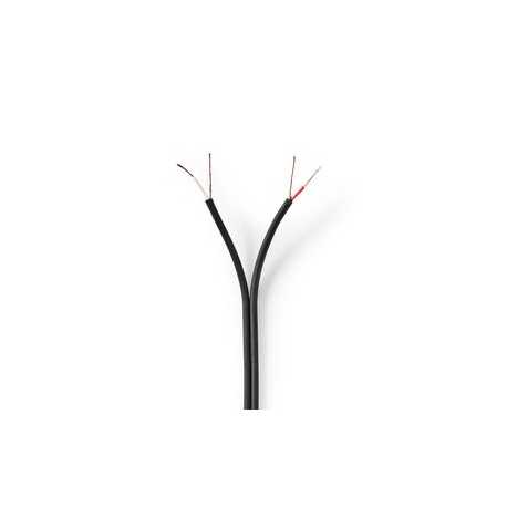 Audiokabel | 2 x 0.12 mm² | CCA | 100.0 m | Rond | PVC | Zwart | Folieverpakking