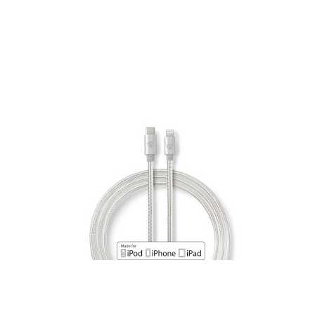 Lightning Kabel | USB 2.0 | Apple Lightning 8-Pins | USB-C™ Male | 480 Mbps | Verguld | 1.00 m | Rond | Gevlochten / Nylon | Alu