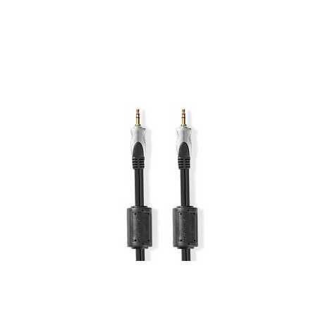 Stereo-Audiokabel | 3,5 mm Male | 3,5 mm Male | Verguld | 5.00 m | Rond | Antraciet | Clamshell