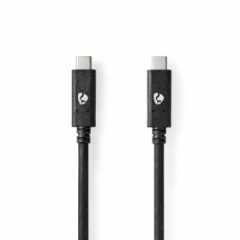 USB-Kabel | USB 3.2 Gen 2 | USB-C™ Male | USB-C™ Male | 100 W | 4K@60Hz | 10 Gbps | Vernikkeld | 1.00 m | Rond | PVC | Zwart | D