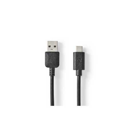 USB-Kabel | USB 3.2 Gen 2 | USB-A Male | USB-C™ Male | 60 W | 10 Gbps | Vernikkeld | 1.00 m | Rond | PVC | Zwart | Doos