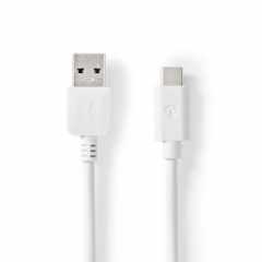 USB-Kabel | USB 3.2 Gen 2 | USB-A Male | USB-C™ Male | 60 W | 10 Gbps | Vernikkeld | 1.00 m | Rond | PVC | Wit | Doos