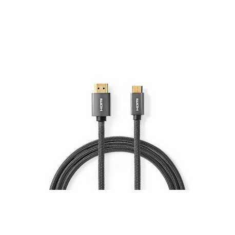 High Speed ​​HDMI™-Kabel met Ethernet | HDMI™ Connector | HDMI™ Mini-Connector | 4K@60Hz | 18 Gbps | 2.00 m | Rond | Katoen | An