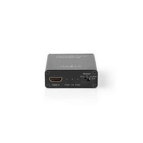 HDMI™-Extractor | HDMI™ Input | HDMI™ Output / TosLink Female / 1x 3,5 mm | Maximale resolutie: 4K@60Hz | 18 Gbps | Metaal | Ant
