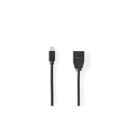 Mini DisplayPort-Kabel | DisplayPort 1.4 | Mini-DisplayPort Male | DisplayPort Female | 48 Gbps | Vernikkeld | 0.20 m | Rond | P