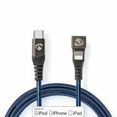 USB-Kabel | USB 2.0 | Apple Lightning 8-Pins | USB-C™ Male | 60 W | 480 Mbps | Vernikkeld | 2.00 m | Rond | Gevlochten / Nylon |