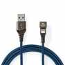 USB-Kabel | USB 2.0 | Apple Lightning 8-Pins | USB-A Male | 12 W | 480 Mbps | Vernikkeld | 1.00 m | Rond | Gevlochten / Nylon | 