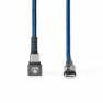 USB-Kabel | USB 2.0 | USB-C™ Male | USB-C™ Male | 480 Mbps | Verguld | 2.00 m | Rond | Gevlochten / Nylon | Blauw / Zwart | Cove